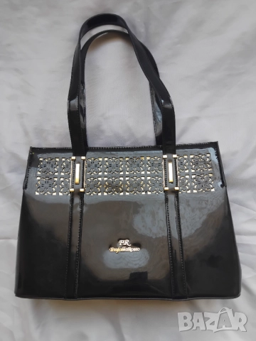 Farfalla Rosso 100% оригинална черна дамска чанта , снимка 7 - Чанти - 52946473