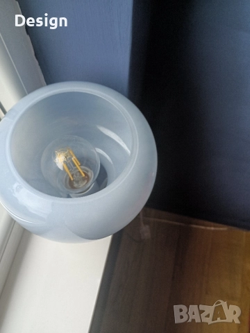 Малка синя настолна лампа тип мраморна., снимка 2 - Настолни лампи - 52051429