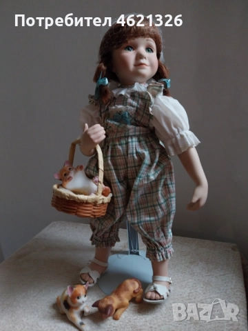 Винтидж порцеланова кукла Саманта от колекция Джордж, сертификат, снимка 9 - Декорация за дома - 52069302