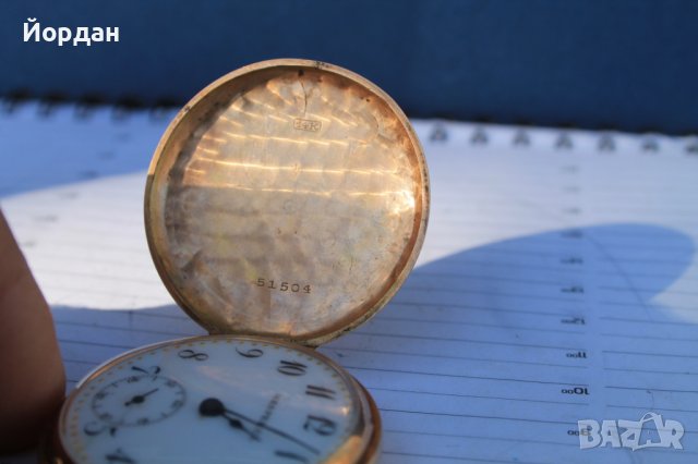 Златен джобен часовник ''Hesperus'' 40 мм, снимка 6 - Антикварни и старинни предмети - 40579668
