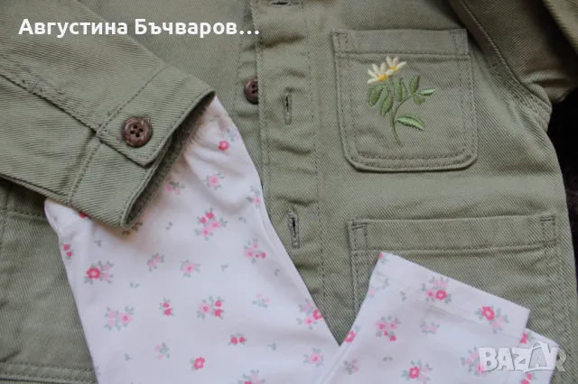 Комплект дънково яке, рокля и клинче H&M, размер 74, снимка 3 - Комплекти за бебе - 50132537