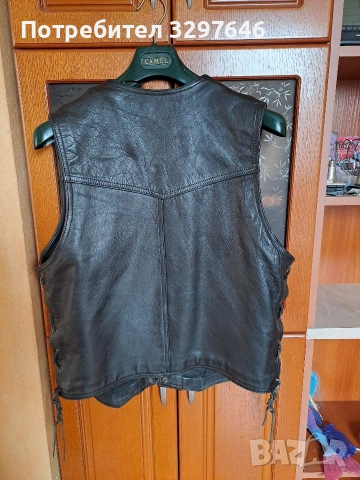 Кожен рокерски елек естествена кожа, снимка 2 - Други - 53960776