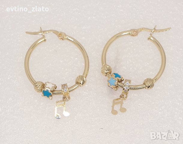 Дамски златни обеци 14к 585пр, снимка 7 - Обеци - 38396783