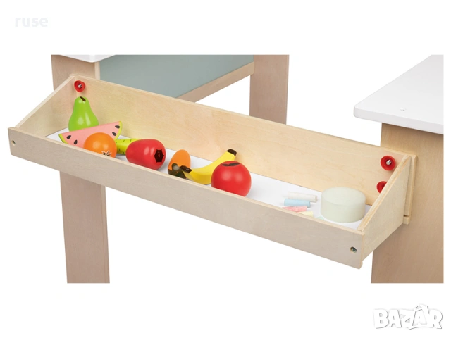 НОВИ! Дървен детски магазин щанд с черна дъска и тента 83x110x75см, снимка 5 - Други - 54144444