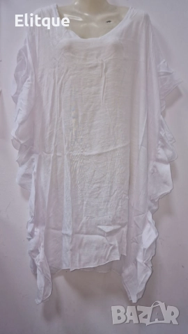 Плажна рокля с къдрички в свободна кройка, универсален размер. Дължина-85см;Ширина-60см., снимка 4 - Рокли - 52894994