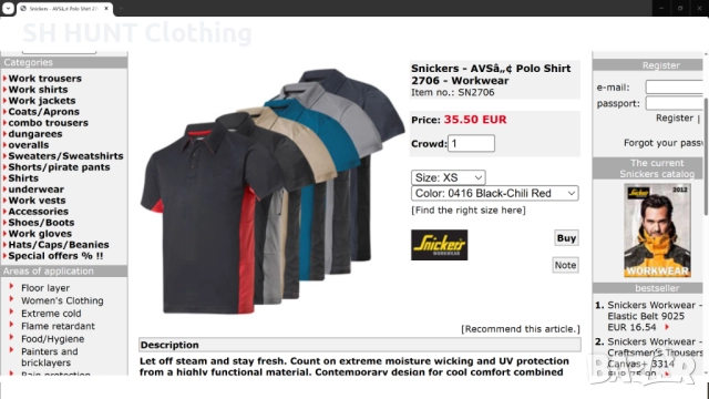 Snickers 2706 Work T-Shirt размер L работна тениска W4-625, снимка 2 - Тениски - 51982126