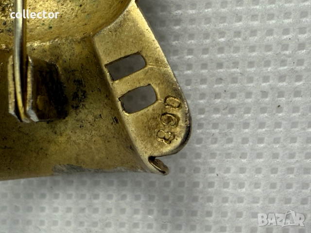 Сребърна брошка във формата на амфора / урна. №7594, снимка 7 - Колиета, медальони, синджири - 52318810