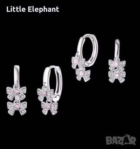 Pre order Сребърни висящи обеци панделки,pink collection,колекция"Famous"/нови