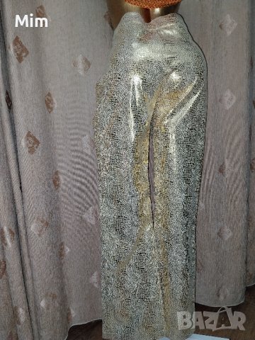 T-K-F S/M Златист панталон/ чарлстон / еко кожа , снимка 5 - Панталони - 42138046