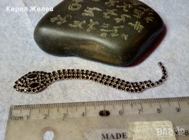 ИНТЕРЕСНА ПОСРЕБРЕНА ГЪВКАВА АРТ ФИГУРКА ЗМИЯ УКРАШЕНИЕ За КОЛЕКЦИЯ с КРИСТАЛЧЕТА 39767, снимка 8 - Колекции - 48842228