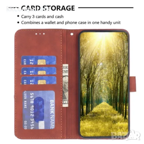 Motorola Moto G Power (2024) Rhombus Texture Magnetic Wallet Кожен Калъф и Протектор, снимка 9 - Калъфи, кейсове - 49989255