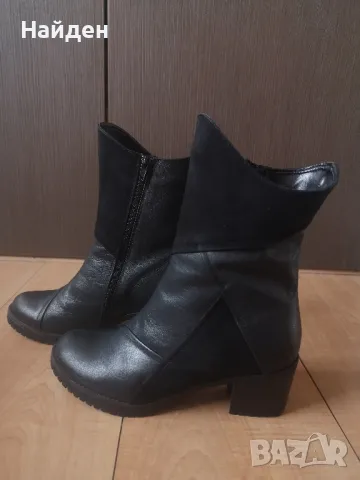 Нови дамски черни боти на нисък ток, снимка 2 - Дамски боти - 48505892