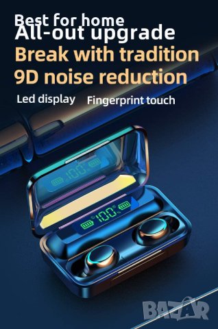 Bluetooth слушалки TWS F9, Powebank, 1500mAh, снимка 2 - Bluetooth слушалки - 40542457