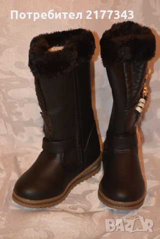 Черни Детски Ботуши за Момиче с Пух Обувки Артикул №037, снимка 3 - Детски боти и ботуши - 30964850