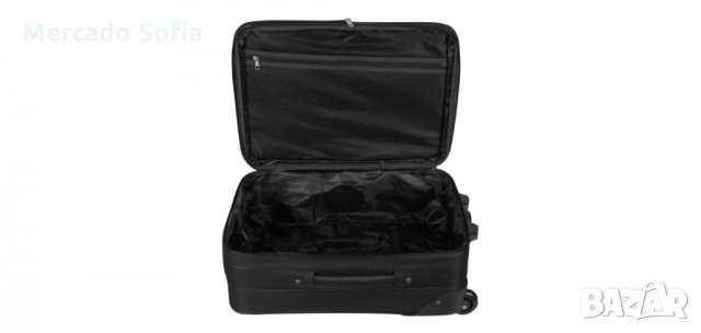 Куфар с колелца, черен 54л., снимка 3 - Куфари - 33715645