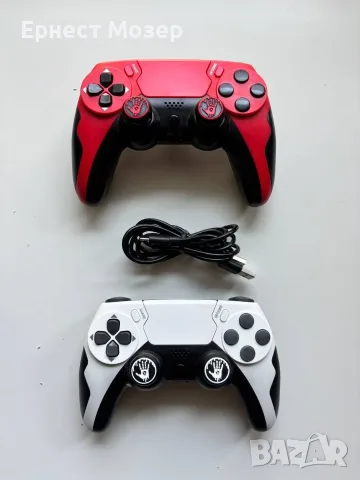 2 бр. безжични контролери за PS4 / PC – Bluetooth + Type-C, вибрация, Touchpad