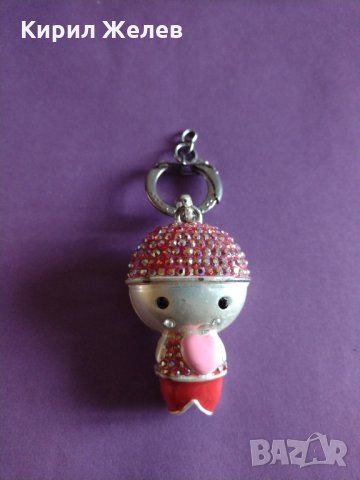 Красив метален ключодържател куклата кристали подходящ аксесоар за детска раница чанта- 5416