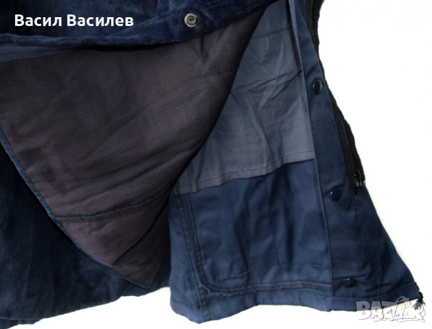 KLU Seyntex мъжко ватирано яке палто с подвижна подплата и качулка тъмно синьо, снимка 4 - Якета - 51934139