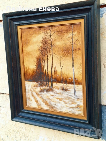 Зимен пейзаж-авторска картина , снимка 7 - Картини - 53123622