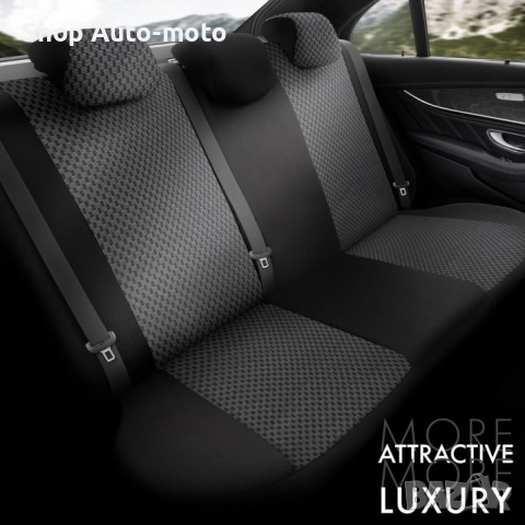 К-т Луксозна Тапицерия Automat-OTOM, Текстил с еко кожа, TORO Design, Черна с червен шев, снимка 5 - Аксесоари и консумативи - 52794668