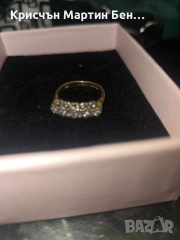 Златен пръстен 18к/750 с 4 диаманта 