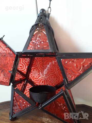 Коледни стъклени витражни фенери звезда, снимка 10 - Декорация за дома - 34150274