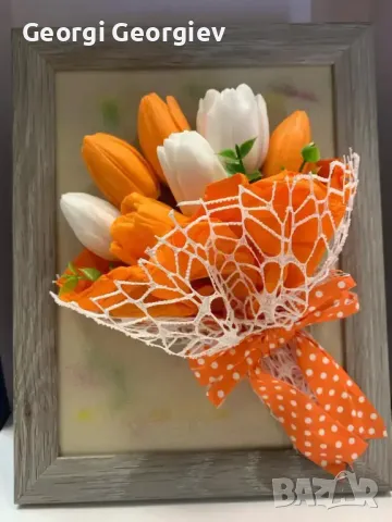 Цветя изработени с глицеринов ароматен сапун , снимка 13 - Декорация за дома - 37090645