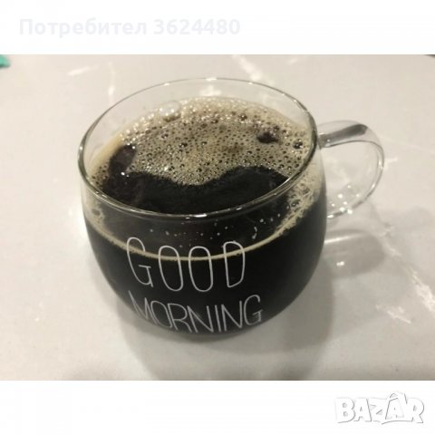 Good Morning Стъклена чаша 400 мл., снимка 8 - Чаши - 40046793