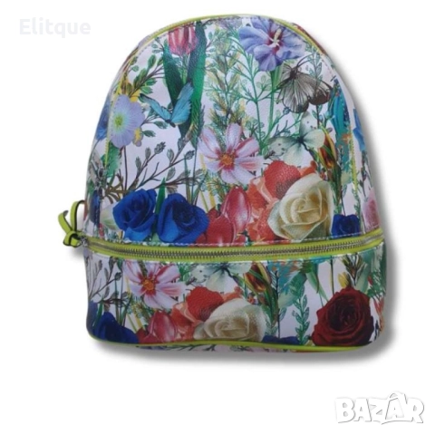 Стилна раничка с мотиви на пеперуди и цветя: Изразете своя индивидуален стил, снимка 3 - Раници - 52853989