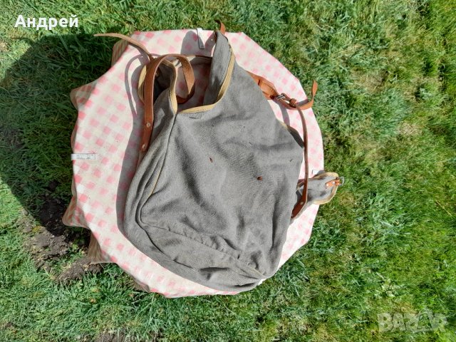 Стара брезентова чанта #8, снимка 5 - Антикварни и старинни предмети - 36768743