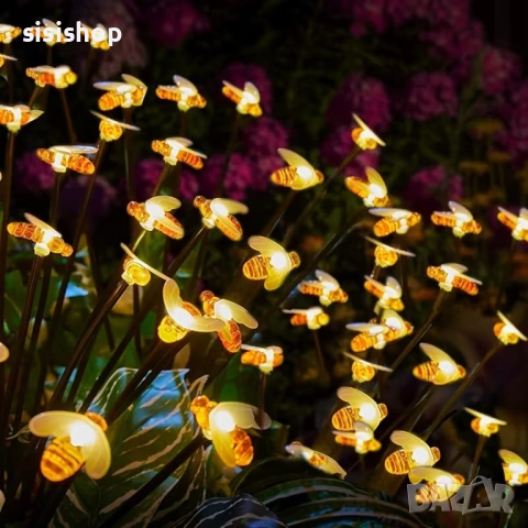 Соларни LED лампи за декорация „Пчелички“ – 10 броя в комплект, водоустойчиви 4987, снимка 9 - Декорация за дома - 54070760