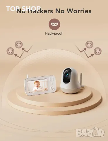 nooie Бебефон с камера, 5" екран с 10 часа батерия, 720P нощно виждане, снимка 4 - Бебефони - 49487921