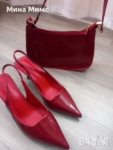 Чанта и обувки в бордо
