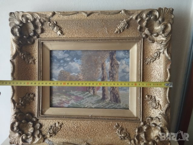 Гоблен в барокова рамка, снимка 6 - Други ценни предмети - 42192394