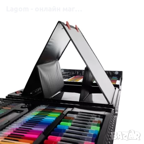 Комплект за рисуване от 208 части за деца в куфар със статив, снимка 3 - Ученически пособия, канцеларски материали - 52561396