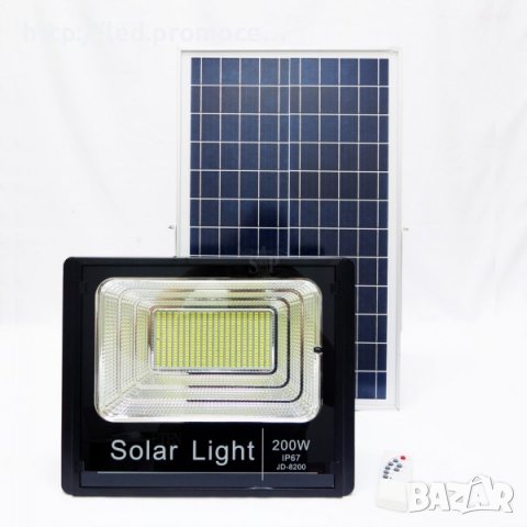 Соларна лампа 200W LED прожектор с голям панел, снимка 2 - Соларни лампи - 37210370
