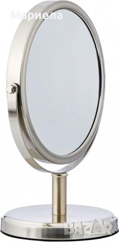 Козметично огледало Amazon Basics - Double-sided modern cosmetic mirror, Nikel, снимка 3 - Друго оборудване - 38863411