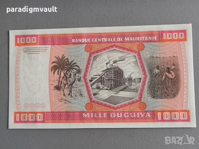 Банкнота - Мавритания - 1000 угия UNC | 1981г., снимка 2 - Нумизматика и бонистика - 52775312