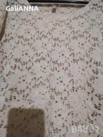 ЕЛЕГАНТНА БЛУЗА ЦВЯТ СЛОНОВА КОСТ 2XL-3XL, снимка 5 - Туники - 42860391