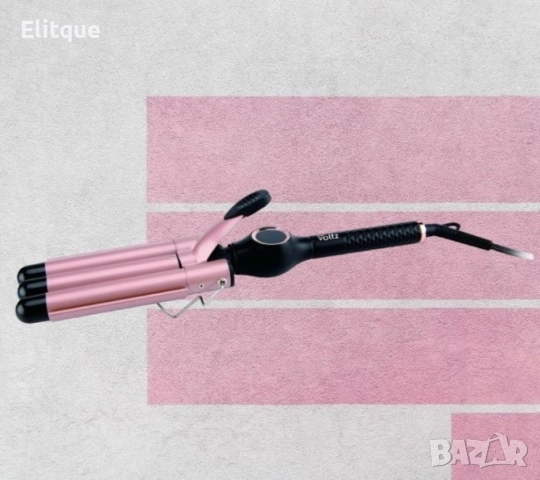 Маша за коса ретро Voltz, 60W, Турмалинов кристал покритие, 200°C , Черен, снимка 5 - Маши за коса - 52841434