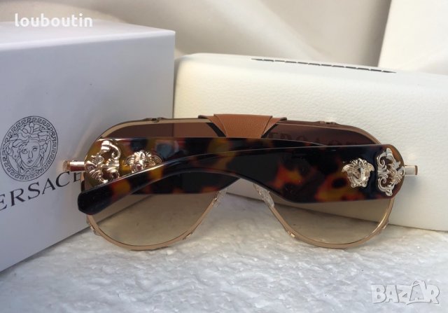 Versace 2020 унисекс слънчеви очила с кожа дамски,мъжки слънчеви очила, снимка 11 - Слънчеви и диоптрични очила - 30678420