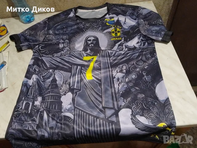 Фенска тениска на Бразилия нова #7 Винисиус Вини Джуниър Реал Мадрид Исус размер С
