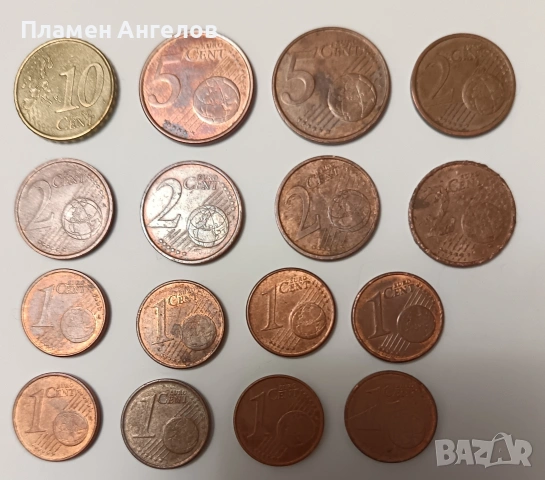 Стари евроцентове - Лот от 16 броя