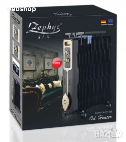 Радиатор ZEPHYR ZP 1971 G11, 2500W, 13 ребра, 3 степени, Поставка за дрехи, Регулируем термостат, снимка 1