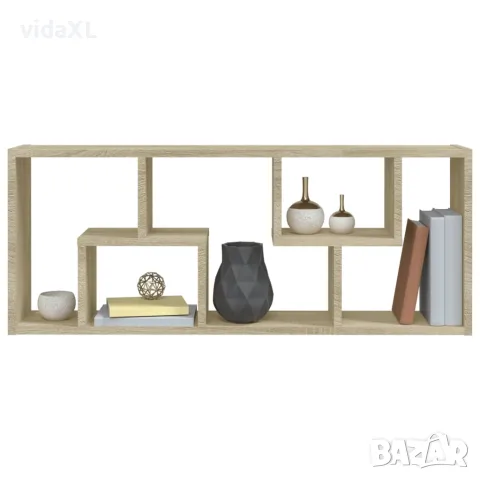 vidaXL Стенен рафт, дъб сонома, 36x16x90 см, инженерно дърво, снимка 7 - Етажерки - 56147771