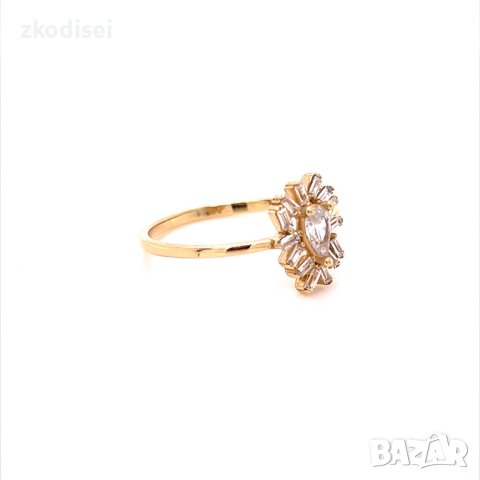 Златен дамски пръстен 1,67гр. размер:57 14кр. проба:585 модел:20033-2, снимка 2 - Пръстени - 42528431