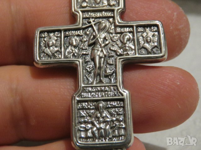 сребърен синджир с сребърно кръстче с Исус Христос и вси светии, снимка 8 - Колиета, медальони, синджири - 29733609