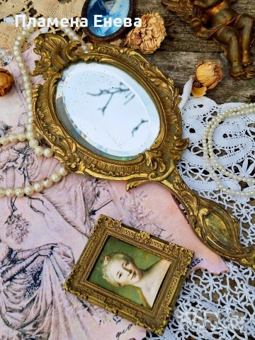 Старо бронзово огледало , снимка 4 - Други ценни предмети - 53173233