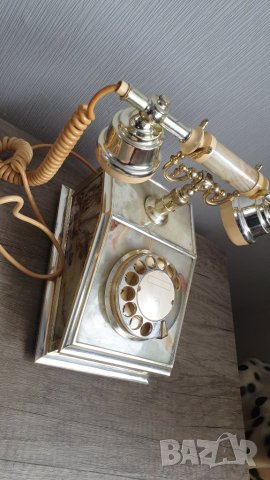 Стар италиански телефон от оникс, снимка 4 - Антикварни и старинни предмети - 44368804
