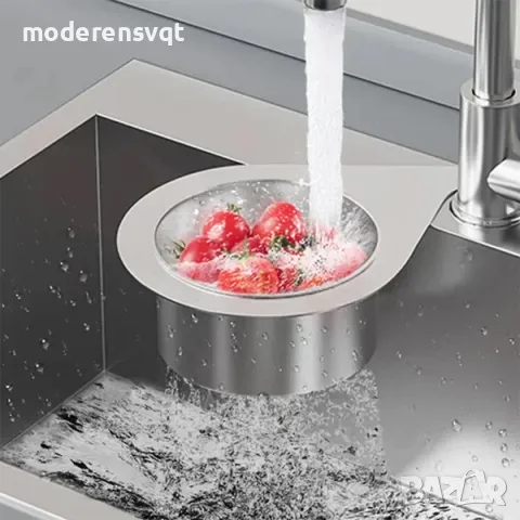 Метална цедка, закачалка за мивка, снимка 2 - Аксесоари за кухня - 49196091